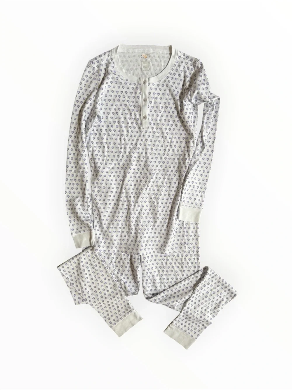 Roller Rabbit 100% Pima Cotton Kids heart pajama set long sleeve like new